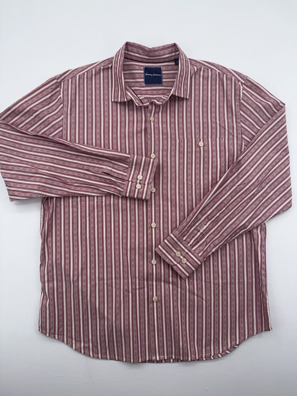 Men's Tommy Bahama Cotton Blend Long Sleeve Button-Up Shirt Multicolor Large